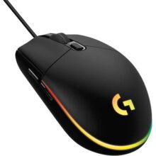 Mouse Gamer Logitech G203 LIGHTSYNC RGB, Efeito de Ondas de Cores, 6 Botões Programáveis e Até 8.000 DPI – Preto