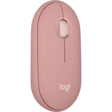 Mouse sem fio Logitech Pebble 2 M350s com Clique Silencioso, Design Slim Ambidestro, Conexão Bluetooth e Pilha Inclusa – Rosa