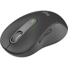 Mouse Sem Fio Logitech Signature M650 L com Design de Tamanho Padrão, Clique Silencioso, Botões Laterais Personalizáveis, Conexão USB e Bluetooth – Grafite