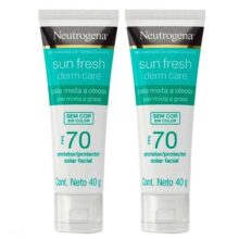 Neutrogena Protetor Solar Facial Sun Fresh Derm Care FPS70 40g Kit – 2 unidades