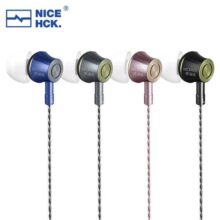 Nicehck yd520 iem fone de ouvido intra-auricular liga de alumínio metal microfone de alta fidelidade 10mm pet fone de ouvido dinâmico baixo equilibrad