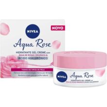 NIVEA Creme Facial Hidratante em Gel Aqua Rose 50ml – Com Ácido Hialurônico e Água de Rosas orgânica, este hidratante em gel de rápida absorção hidrata a pele por 48 horas