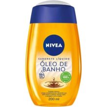 NIVEA Sabonete Líquido Óleo de Banho 200ml – Com 55% de óleos naturais, produz espuma cremosa e proporciona hidratação intensa, maciez e cuidado único com a pele