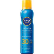 NIVEA SUN Protetor Solar Spray Protect & Toque Seco FPS 30 200ml – Com rápida absorção e resistente à água, esse protetor solar oferece alta proteção ao sol, de fácil aplicação em spray, sua exclusiva fórmula oil free não deixa a pele oleosa nem esbranquiçada