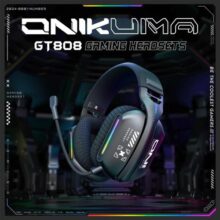 ONIKUMA GT808 Tri-mode Gaming Headset RGB Iluminação 2.4G Wireless Gaming PC Desktop com fio com fone de