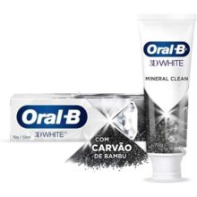 Oral B Pasta de Dente 3D White Mineral Clean com Carvão de Bambu, Fórmula de Carvão Natural, Com Flúor, 53 ml