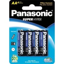 Panasonic UM-3SHS – Pilha Comum AA, Tensão 1,5 Volts, Embalagem com 4 pilhas