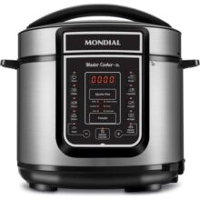 Panela de Pressão Elétrica Digital 5L, Mondial, Preto/Inox, 900W, 220V – PE-38