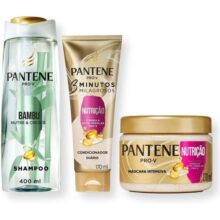 Pantene Kit Nutrição com Shampoo PRO-V Bambu Nutre & Cresce 400ml, Condicionador Diário com Pérolas Pro-Vitaminas 3 Minutos Milagrosos Nutrição 170ml, e Máscara Capilar Intensiva Nutrição 270ml