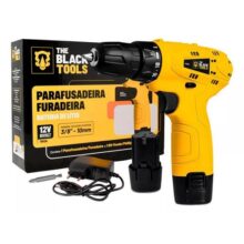 Parafusadeira Furadeira The Black Tools TB12A 3/8 Bivolt a Bateria 12v Cor Amarelo Frequência 60Hz