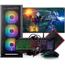 PC Gamer Completo Mancer, Intel Core i5 8ª Geração, 16GB RAM, SSD 480GB + Combo Periférico Gamer + Monitor 21″