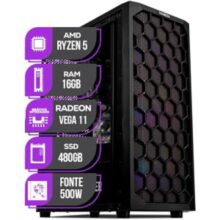 PC Gamer Mancer, AMD Ryzen 5, RX Vega 11, 16GB DDR4, SSD 480GB, Fonte 500W 80 Plus