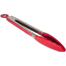 Pegador 27cm Multiuso silicone vermelho com cabo Inox, SIL2645-VM, Euro Home