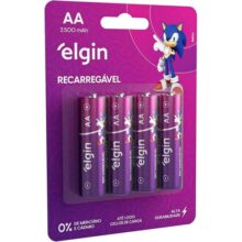 Pilha recarregável AA 2500Mah Elgin com 4 unidades Comum