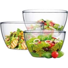 Ruvolo Saladeira Bowl Tropical de Vidro Multiuso P M e G – 3 Peças