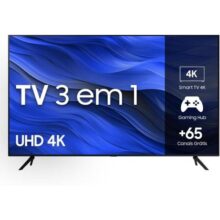 Samsung Smart TV 58″ UHD 4K 58CU7700, Processador Crystal 4K, Gaming Hub, Visual Livre de Cabos, Tela sem limites, Alexa built in, Controle Único