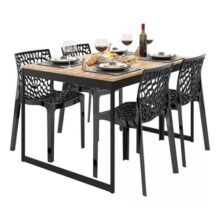 Set Mesa De Jantar 120×90 4 Cadeiras Sofisticado Industrial