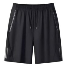 Short Masculino Bermuda 2 Bolsos Zíper Secagem Rápida Fina