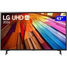 Smart TV 4K 43″ LG UHD 43UT8000 Processador 5 Ger7 AI Alexa/Chromecast integrado Otimizador de Jogos webOS 24 compatí