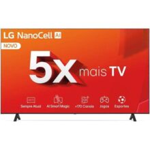 Smart TV 4K 65″ LG NanoCell 65NANO80T Processador α5 Ger7 AI Hub de Esportes Alexa/Chromecast integrado webOS 24 Controle Smart Magic