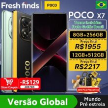 Smartphone POCO X7 6,67″ CrystalRes 1.5K FloW AMOLED Display Curvo 45W Turbo Carregamento NFC