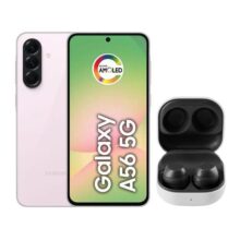 Smartphone Samsung Galaxy A56 128GB 5G 6GB RAM – Rosa + Galaxy Buds FE sem Fio Grafite