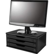 Souza & Cia Suporte de Monitor 3 Gavetas Mdf Black Piano