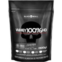 Suplemento em Pó 100% Hd Refil Black Skull – 900g Wpc Wpi E Wph Sabor Chocolate