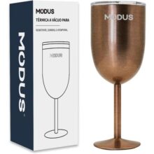 Taça Térmica 400ml Vinho Drinks Com Tampa (Ouro Rosa)