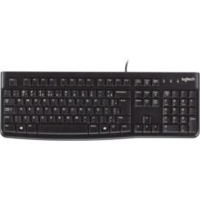 Teclado com fio USB Logitech K120, Resistente à Respingos, Barra de Espaço Curva, Compatível com PC e Notebook, Layout ABNT2