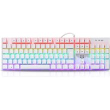 Teclado Gamer Mecânico Adamantiun Shuriken T10 Switch Red Removível Qwerty Português Brasil Cor Branco Leds Rainbow Com Fio Usb