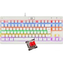 Teclado Mecânico Gamer Redragon Dark Avenger Lunar White IIuminação Rainbow Switch Vermelho K568W-R