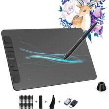 VEIKK Mesa Digitalizadora VK1060 Pro Tablets de design gráfico 10 x 6 polegadas tablet desenho com 2 rodas de rolagem e 6 teclas de acesso rápido, compatível com Android/Mac/Chrome/Windows/Linux