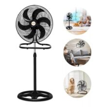 Ventilador Coluna Turbo 6 Pás Diâmetro 50cm Ajustável 3 Em 1