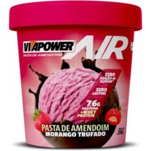 VitaPower Pasta De Amendoim Air (280G) – Sorvete Morango Trufado – Zero Lactose Zero Adição De Açúcar Com Whey Protein –