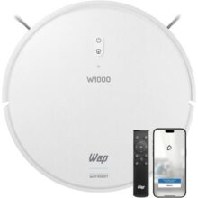 WAP Robô Aspirador de Pó ROBOT W1000 – Mapeamento de Tempo Real GYRO, Base de Carregamento, Passa Pano, 3 Níveis de Sucção, 5 Modos de Limpeza, Compatível com Alexa e Google