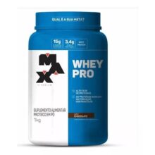 Whey Pro Concentrado Pote 1kg – Max Titanium Sabor Chocolate